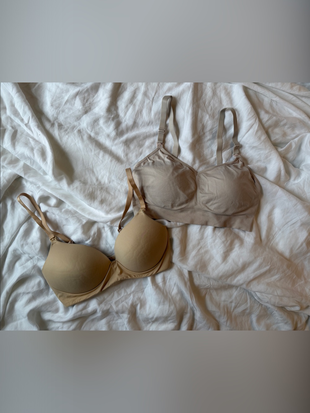 Nursing T-Shirt Bras. Breastfeeding. Medium and 34C. Lot of 2.